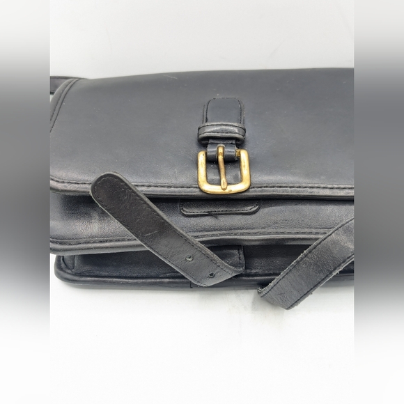 Vintage Coach Saddle Pouch Small | Style 9590 | Black with Brass Hardware |